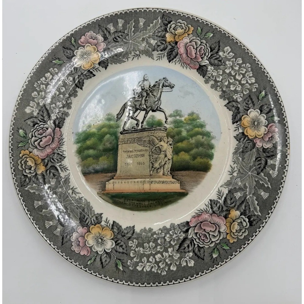 Adams Old English Staffordshire Ware Stonewall Jackson Charlottesville Plate